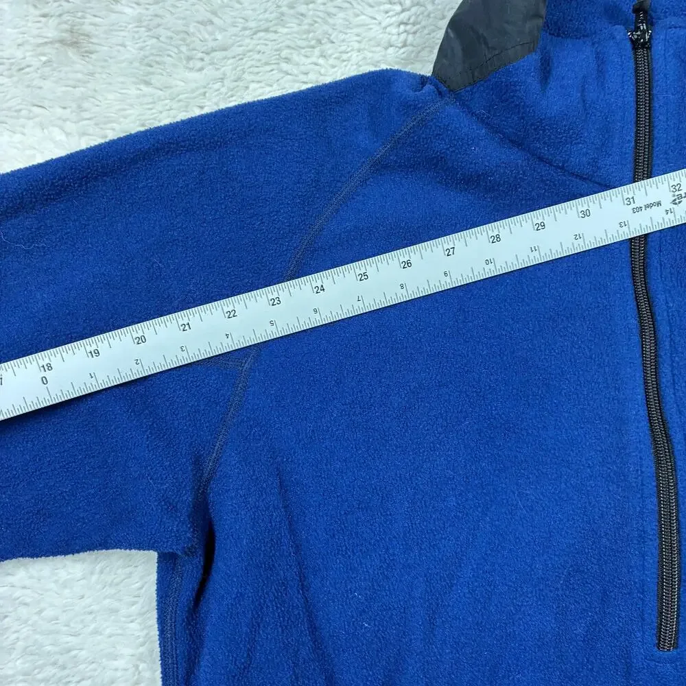 Vintage The North Face Jacket Medium Blue Cozy Fleece 1/2 Zip Pullover USA Made